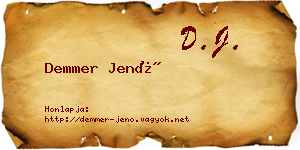 Demmer Jenő névjegykártya