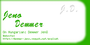 jeno demmer business card