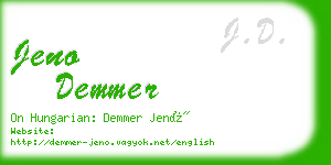jeno demmer business card